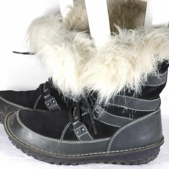 Sorel Women's Kaya US8 Black Leather Waterproof Insulated Faux Fur Winter Boot - Picture 2 of 16